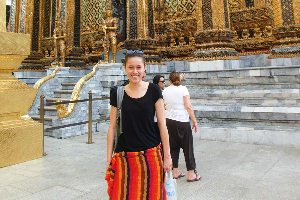 Latu standing outside the Grand Palace in Bangkok