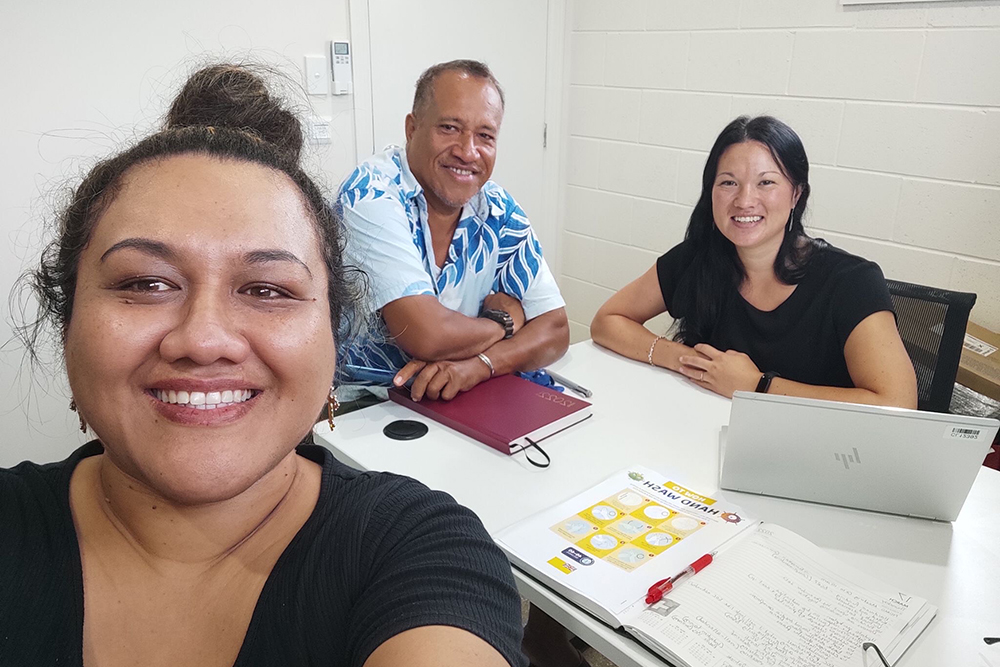 Dana with her Niue National Disaster Management Office (NDMO) colleagues, Robin Hekau and Heileen Togiamana (credit to Heileen)
