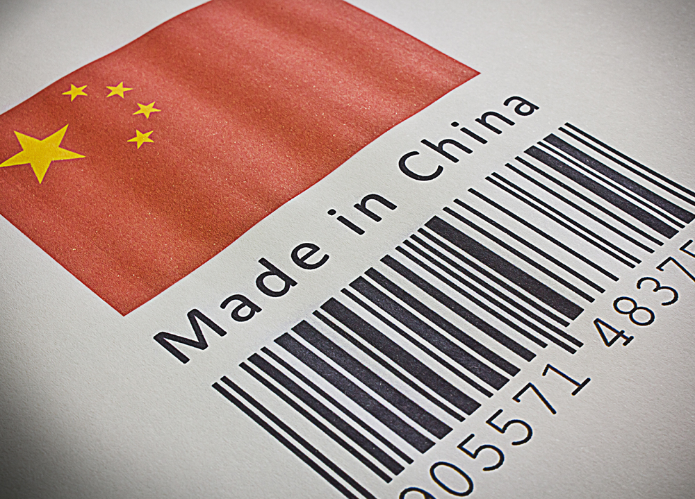 Made in china label and bar code
