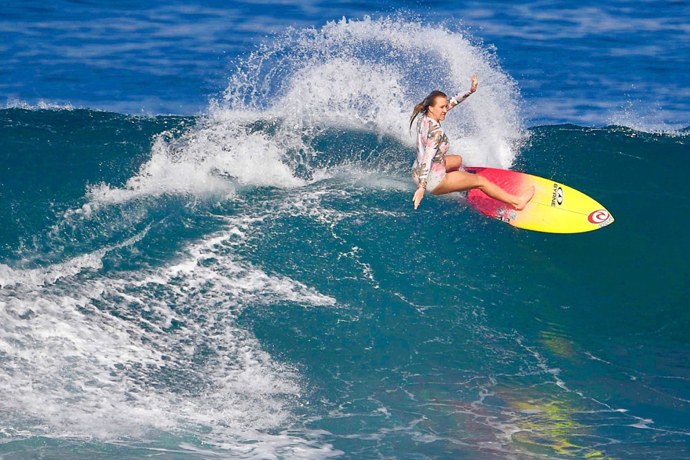 Surfer Ella Williams pulls off a controlled cut back
