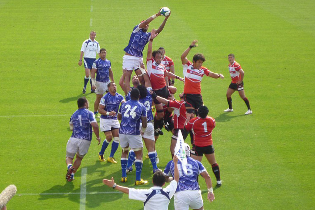 Japan playing Samoa at the 2019 Rugby World Cup