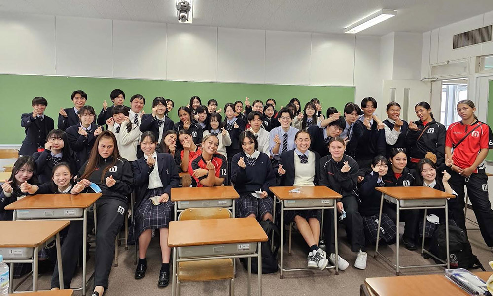 A classroom of students from Manukura School and Reitaku School