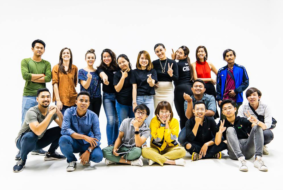 Sarah with a group of Cambodian colleagues and creatives