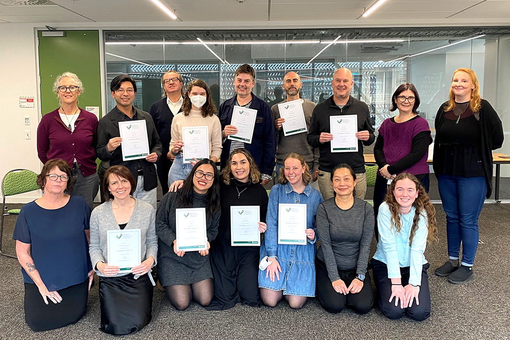 Foundation staff receiving their te reo certificates