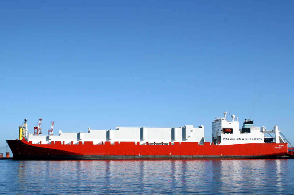 The Tampa - a large red cargo ship