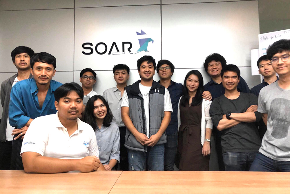 Mikhael (centre) with the team at SOAR