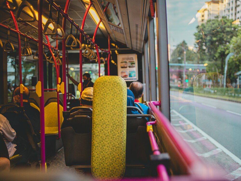 People sitting on a bus 